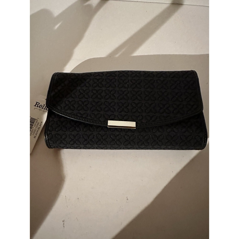 Relic Checkbook Wallet women Trifold Logo Black  NWT